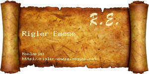 Rigler Emese névjegykártya